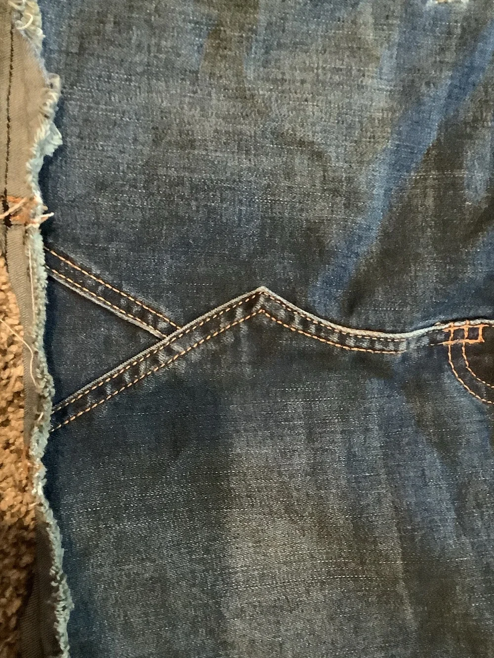 Girls 7/8 Cat & Jack Dark Blue Denim Kids' Frayed Hem Skirt